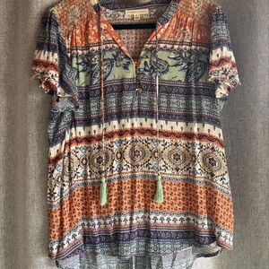 Lucky Brand Multicolor Boho Blouse